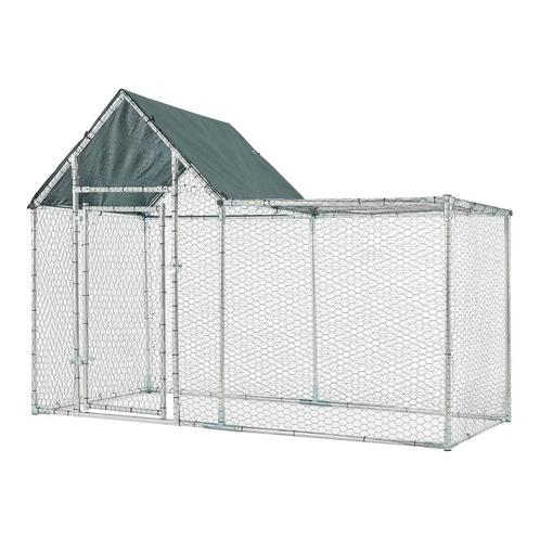 [pro.tec] Stalen kippenren Arguin buitenverblijf 2x1x1-1,5 m, Dieren en Toebehoren, Pluimvee | Toebehoren, Verzenden