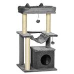 TRUUSK Krabpaal 90 Cm Krabpaal Met Hangmat Speelboom Katteng, Dieren en Toebehoren, Katten-accessoires, Verzenden, Nieuw