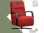 Leren draaifauteuil Award - Kenia Burgundy (rood) -, Nieuw, Ophalen of Verzenden, 50 tot 75 cm, Industrieel, Modern