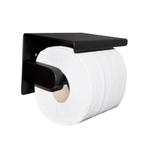 Toiletrolhouder met Plateau BWS RVS Mat Zwart, Doe-het-zelf en Verbouw, Sanitair, Ophalen of Verzenden, Nieuw, Bad
