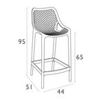 Counter Barkruk - 65 cm - Air - Oranje - Siesta, Huis en Inrichting, Barkrukken, Verzenden, Nieuw