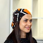 Afrikaanse hoofddoek / headwrap - Mud cloth print - Oranje /, Kleding | Dames, Nieuw, Ophalen of Verzenden