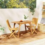 vidaXL 3-delige Tuinset massief acaciahout, Verzenden, Nieuw, Hardhout, Tuinset