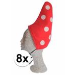 Kabouter kindermuts met stippen 8x - Feesthoeden overig, Ophalen of Verzenden, Nieuw