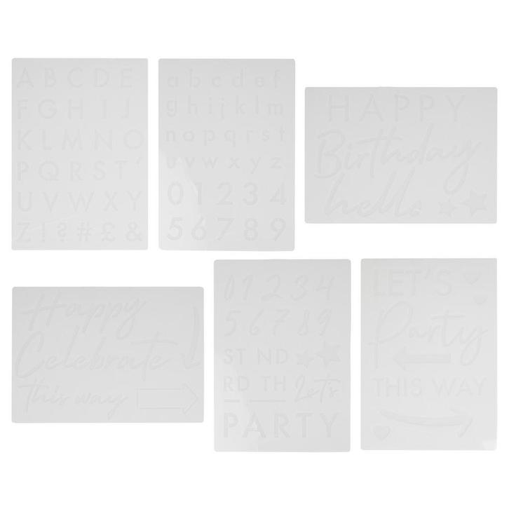 Letter Stencils 6st, Hobby en Vrije tijd, Feestartikelen, Nieuw, Verzenden