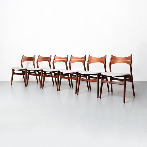 Vintage Deense eetkamerstoelen (Erik Buch), set van 6, Huis en Inrichting, Stoelen, Vijf, Zes of meer stoelen, Gebruikt, Hout