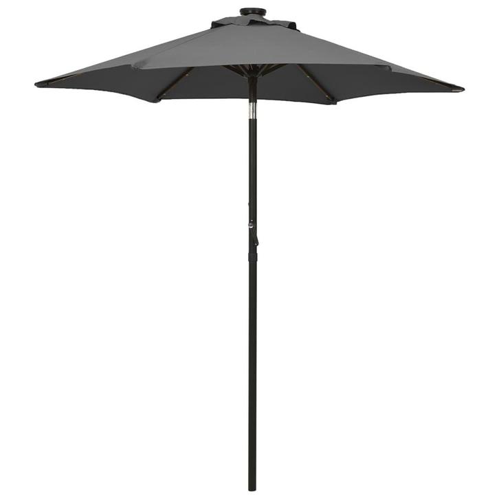vidaXL Parasol met LED-verlichting 200x211 cm aluminium, Tuin en Terras, Parasols, Nieuw, 2 tot 3 meter, Verzenden