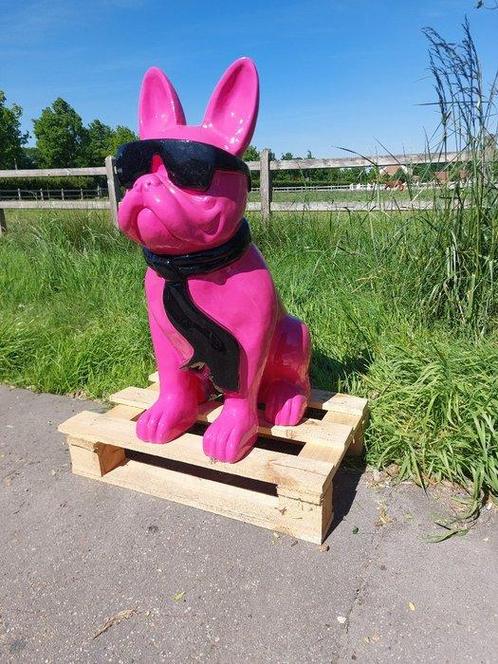 Beeld, fuchsia dog with glasses garden image or indoor - 78, Antiek en Kunst, Kunst | Designobjecten