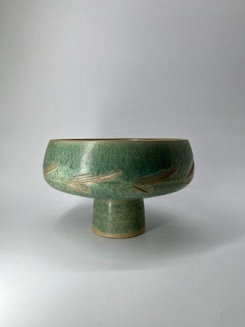 Bamboegroen multi-inzetbare ikebana vaas / fruitschaal -, Antiek en Kunst, Antiek | Overige Antiek