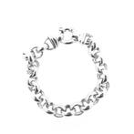 Zilveren robuuste jasseron schakel armband | 19,5 cm, Sieraden, Tassen en Uiterlijk, Armbanden, Ophalen of Verzenden, Gebruikt
