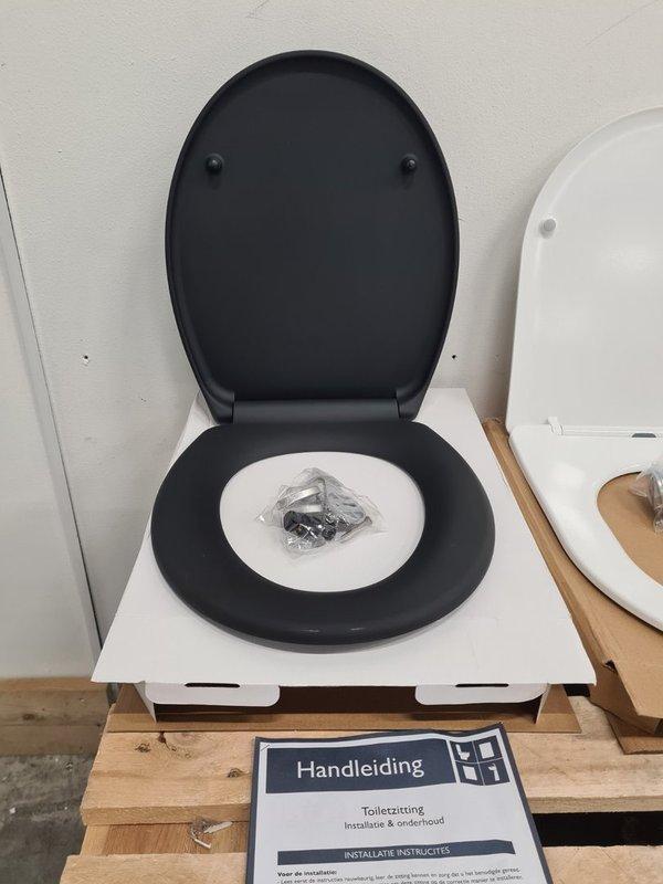 Toiletzitting Wiesbaden Malta One Touch Softclose Mat Zwart, Doe-het-zelf en Verbouw, Sanitair, Bad, Nieuw, Ophalen of Verzenden