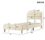 Kinderbed 90x200 cm – Gestoffeerd LED Bed met Golfhoofdeinde, Kinderen en Baby's, Kinderkamer | Bedden, Verzenden, Nieuw