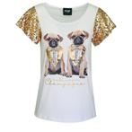 Verysimple • wit t-shirt met honden • 38 (IT44), Maat 38/40 (M), Verzenden, Nieuw, Wit
