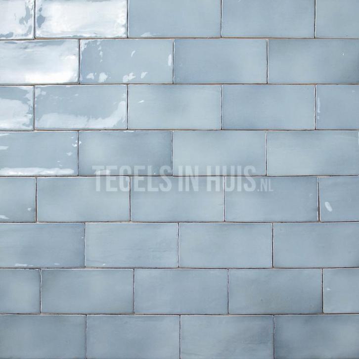 Equipe wandtegel manacor 7.5x15 moon blauw glans handvorm, Doe-het-zelf en Verbouw, Tegels, Wandtegels, Nieuw, 10 m² of meer, Keramiek