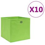 vidaXL Opbergboxen 10 st 28x28x28 cm nonwoven stof groen, Huis en Inrichting, Nieuw, Verzenden