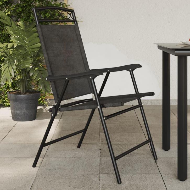 Stalen Tuinstoelen Gem. Grijs | OP = OP | 80% Korting, Tuin en Terras, Tuinstoelen, Inklapbaar, Nieuw, Textileen, Ophalen of Verzenden