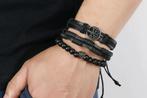 Leren armbandset met levensboomhanger (3-delig), Sieraden, Tassen en Uiterlijk, Armbanden, Nieuw