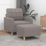 vidaXL Fauteuil met voetenbank 60 cm stof taupe, Eenpersoons, Verzenden, Nieuw, Minder dan 150 cm