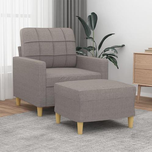 vidaXL Fauteuil met voetenbank 60 cm stof taupe, Huis en Inrichting, Banken | Bankstellen, Nieuw, Minder dan 150 cm, Stof, Eenpersoons