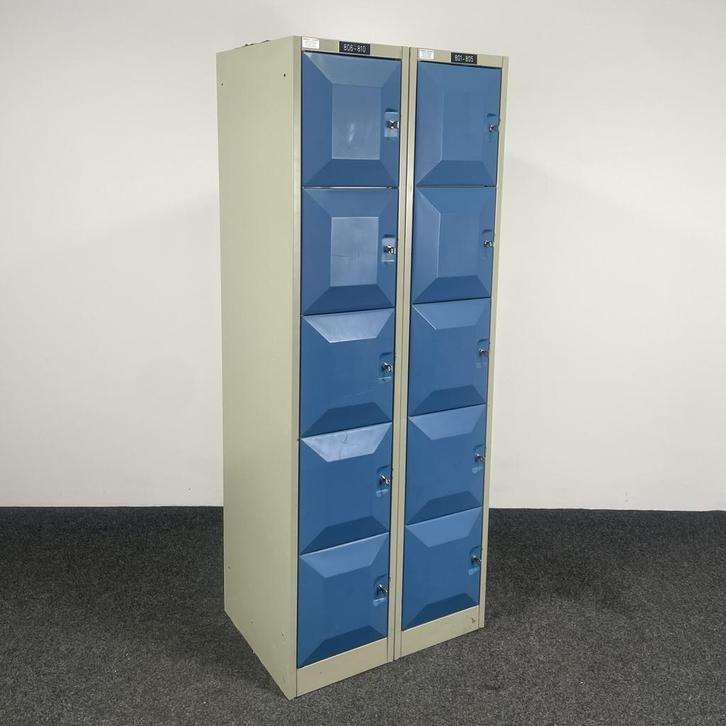 Blauwe Lockerkast - 10-deurs | 193 x 74 x 56 cm, Huis en Inrichting, Kasten | Overige, Gebruikt, Ophalen of Verzenden