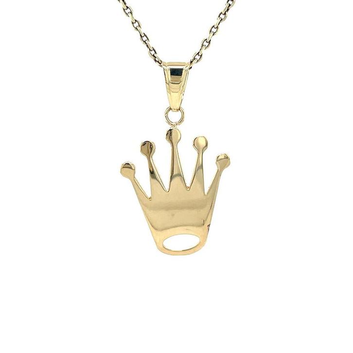 Gouden kroon hanger 18 karaat, Sieraden, Tassen en Uiterlijk, Kettinghangers, Goud, Zo goed als nieuw, Goud, Verzenden