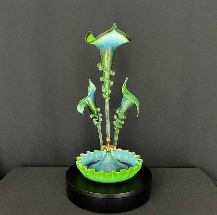 Vaas - Opaline glas - Grote tafel-epergne, Antiek en Kunst, Antiek | Glas en Kristal