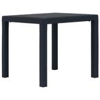 vidaXL Tuintafel 79x79x72 cm rattan-look kunststof antraciet, Verzenden, Nieuw, Kunststof