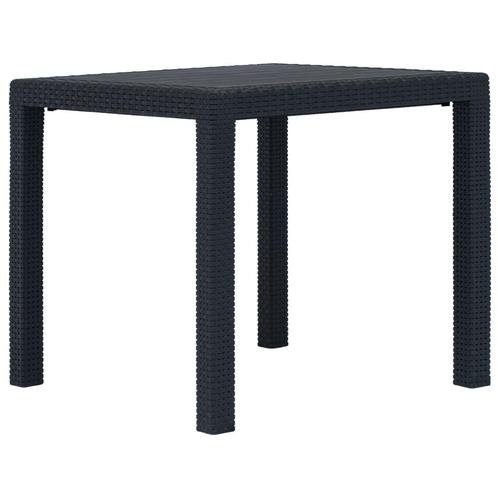 vidaXL Tuintafel 79x79x72 cm rattan-look kunststof antraciet, Tuin en Terras, Tuintafels, Nieuw, Kunststof, Verzenden