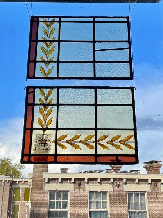 Glas-in-loodraam (2) - 1930-1940, Antiek en Kunst, Kunst | Designobjecten