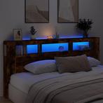 vidaXL Hoofdeinde met LED 220x18,5x103,5 cm bewerkt hout, Verzenden, Nieuw, Bruin, Hout
