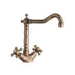 Keukenmengkraan Sapho Antea 2-knop Uitloop Recht 24 cm Brons, Ophalen of Verzenden, Nieuw, Kraan