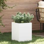 vidaXL Tuin Bloempot Wit 32 x 32 x 40 cm Koudgewalst staal, Verzenden, Minder dan 60 cm, Nieuw, Metaal