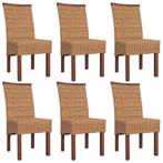 vidaXL Eetkamerstoelen 6 st natuurlijk rattan bruin, Huis en Inrichting, Stoelen, Verzenden, Nieuw, Bruin