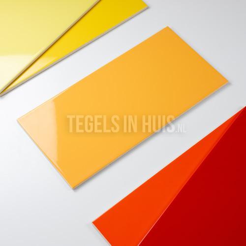 Wandtegel 20x40 glans donker oranje waamb272 wandtegel, Doe-het-zelf en Verbouw, Tegels, Wandtegels, Nieuw, 10 m² of meer, Ophalen
