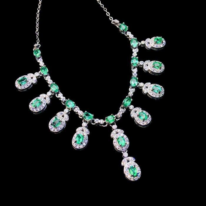 Zonder Minimumprijs - Statement ketting Zilver - 7.14ct. tw., Sieraden, Tassen en Uiterlijk, Antieke sieraden