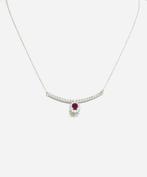 Ketting met hanger - 18 karaat Witgoud - 2.45ct. tw. Diamant