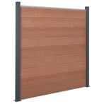 vidaXL Schuttingpaneelset 180x186 cm HKC bruin, Verzenden, Nieuw, Kunststof, 1 tot 2 meter