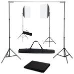 vidaXL Fotostudioset met softboxlampen en achtergrond, Verzenden, Nieuw