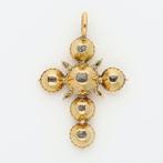 Hanger - 14 karaat Geel goud Diamant (Natuurlijk) - Kruis -