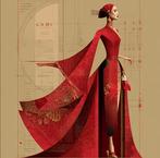 I_KONIQ - red woman campari style