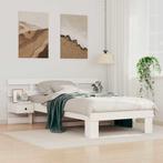 vidaXL Bedframe met hoofdeinde Wit 100 x 200 cm Massief, Verzenden, Nieuw, Wit, Hout