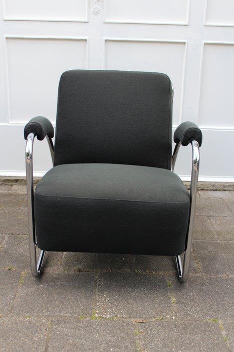 Desta - Anton Lorenz - Fauteuil - Dyker 20 - Staal, Textiel, Antiek en Kunst, Antiek | Meubels | Stoelen en Banken