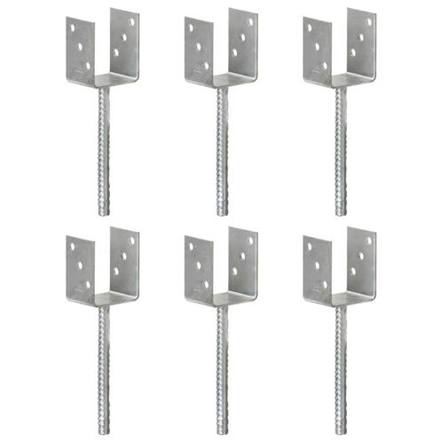 vidaXL Grondankers 6 st 8x6x30 cm gegalvaniseerd staal, Doe-het-zelf en Verbouw, IJzerwaren en Bevestigingsmiddelen, Nieuw, Verzenden