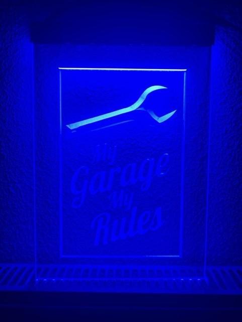 My garage my rules neon bord lamp LED verlichting reclame li, Huis en Inrichting, Lampen | Overige, Nieuw, Verzenden