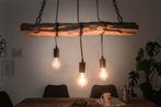 Industriële hanglamp BARRACUDA 70cm gerecycled massief hout, Huis en Inrichting, Lampen | Hanglampen, Nieuw, Ophalen of Verzenden