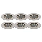 Set van 6 grondspots staal incl. LED IP65 Solar - Terry, Tuin en Terras, Nieuw