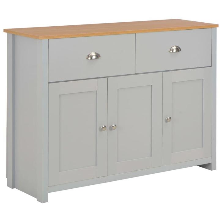 vidaXL Dressoir 112x35x81 cm grijs, Huis en Inrichting, Kasten | Dressoirs, 25 tot 50 cm, Nieuw, 100 tot 150 cm, Overige houtsoorten