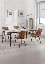 WOLTU 2 Eetkamerstoelen - Kunstleer - Metalen poten - Lichtb, Huis en Inrichting, Verzenden, Nieuw