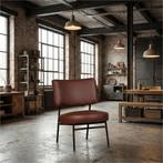 Leren fauteuil Rondo - Granada Cognac (donkercognac), Nieuw, Ophalen of Verzenden, 50 tot 75 cm, Leer