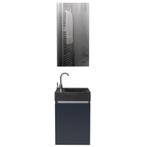 Fonteinkast antraciet met spiegel hardsteen fontein bakje li, Doe-het-zelf en Verbouw, Sanitair, Verzenden, Nieuw